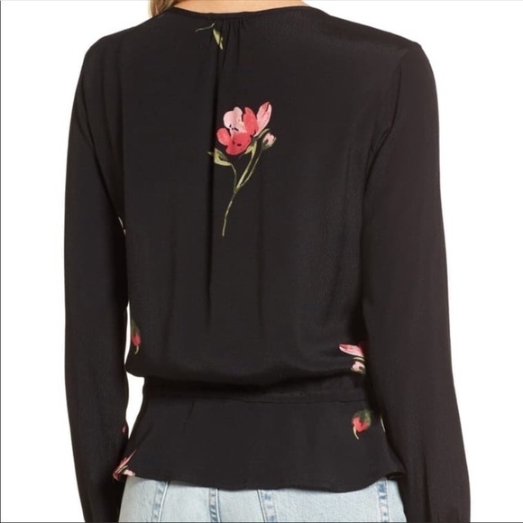 𝅺Rails Beaux Blossom Floral Print Blouse SM Blouse Long Sleeve Tie Waist Top - Picture 5 of 8